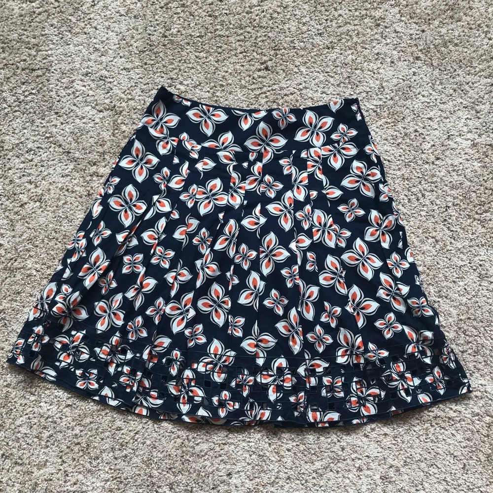 Ann Taylor Navy Floral Skirt